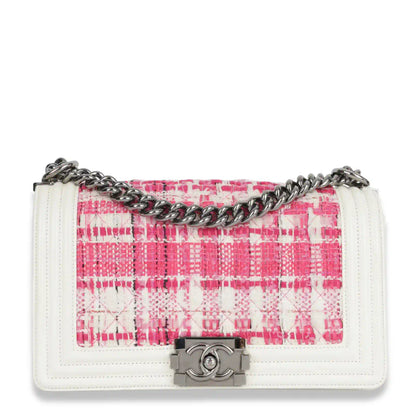 CHANEL PINK TWEED BOY WOC BAG