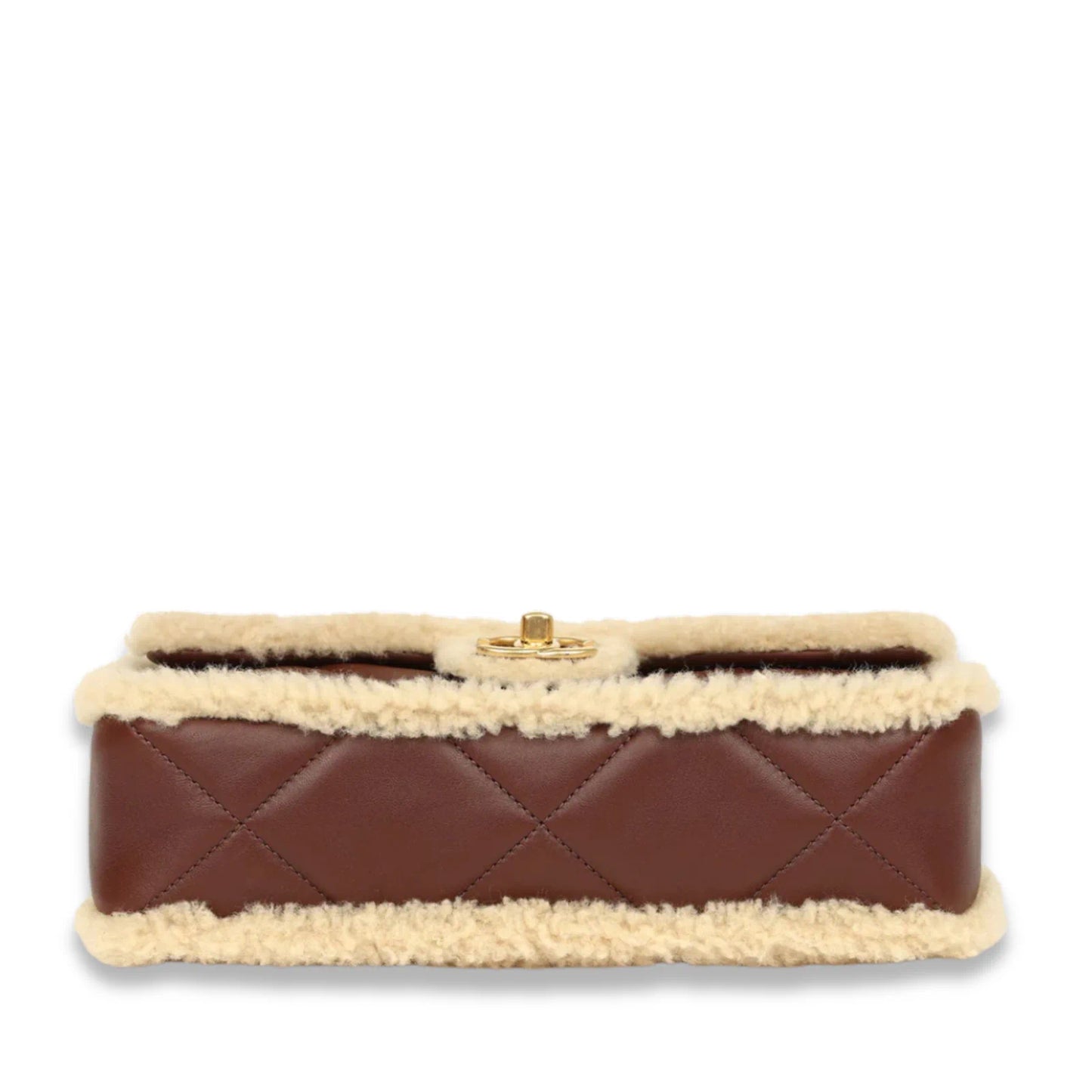 CHANEL BROWN MEDIUM SHEARLING FLAP BAG