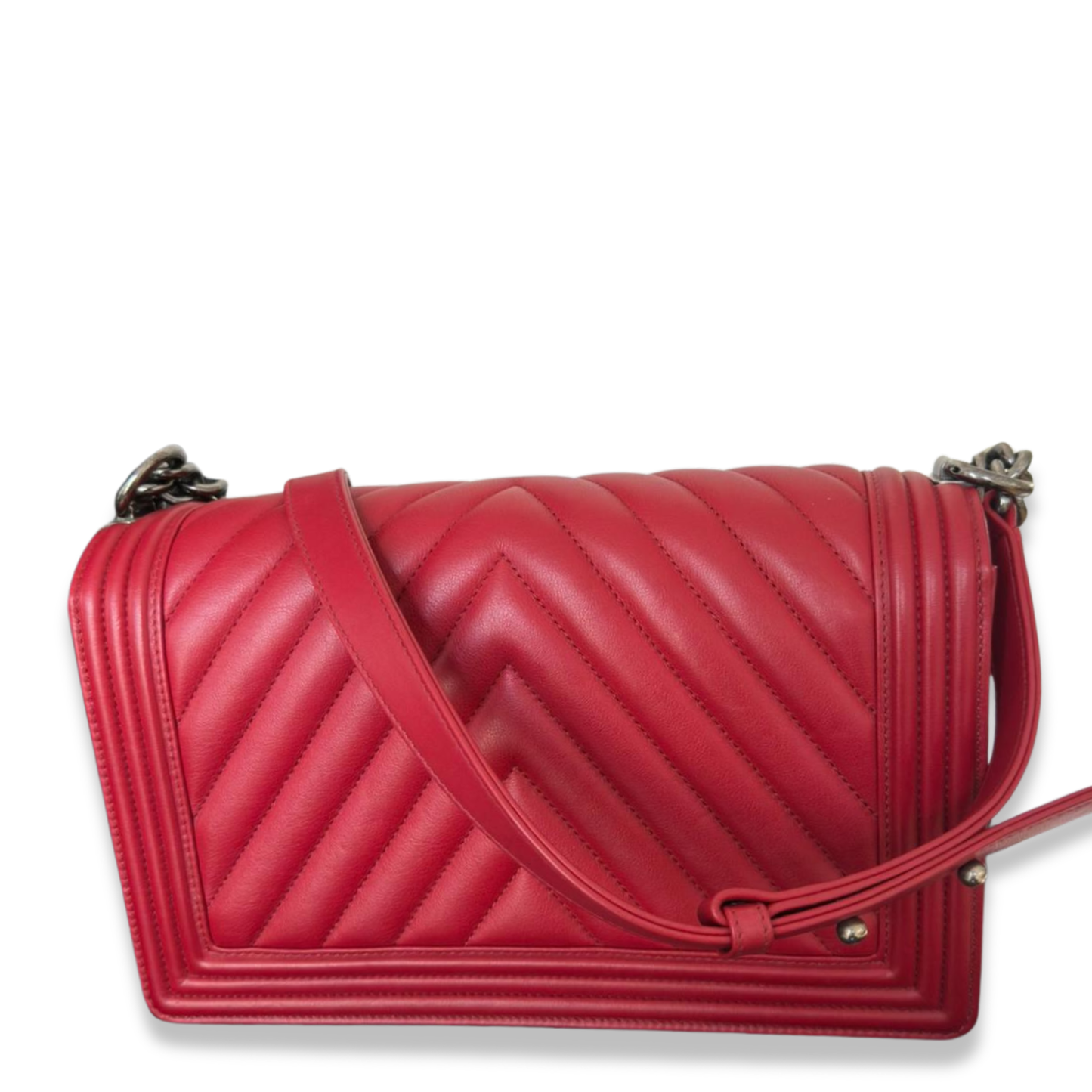 CHANEL RED BOY LARGE FLAP BAG