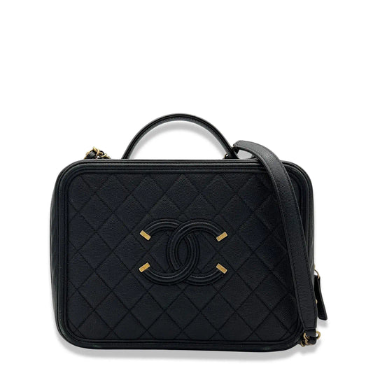 CHANEL BLACK LARGE VANITY BAG