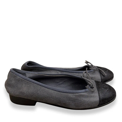 CHANEL GREY BALLERINAS