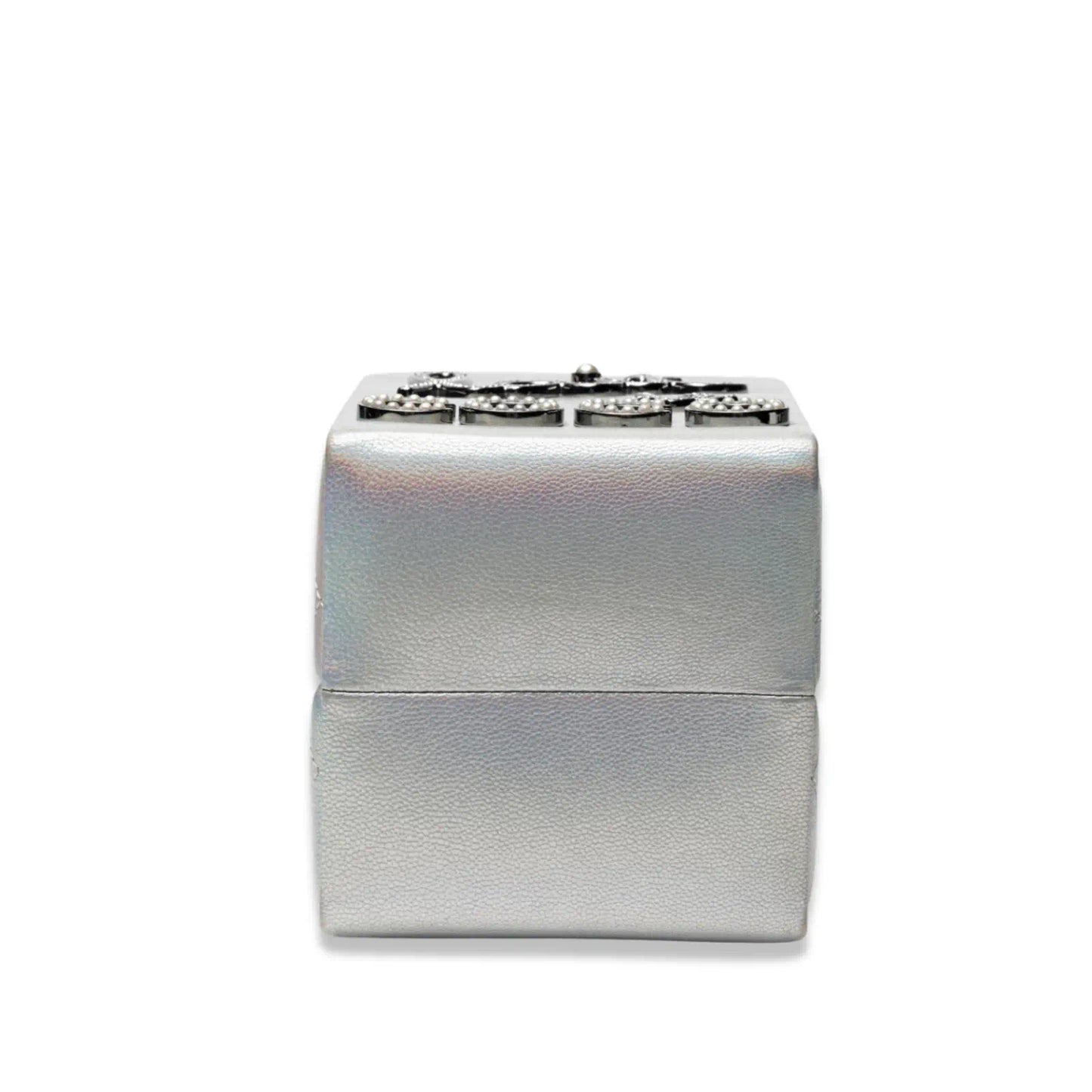 CHANEL IRIDESCENT SILVER GOATSKIN BAG