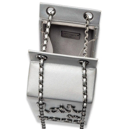 CHANEL IRIDESCENT SILVER GOATSKIN BAG