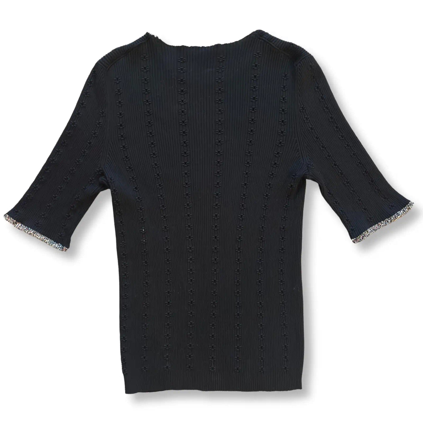 CHANEL BLACK KNIT TOP