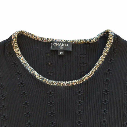CHANEL BLACK KNIT TOP