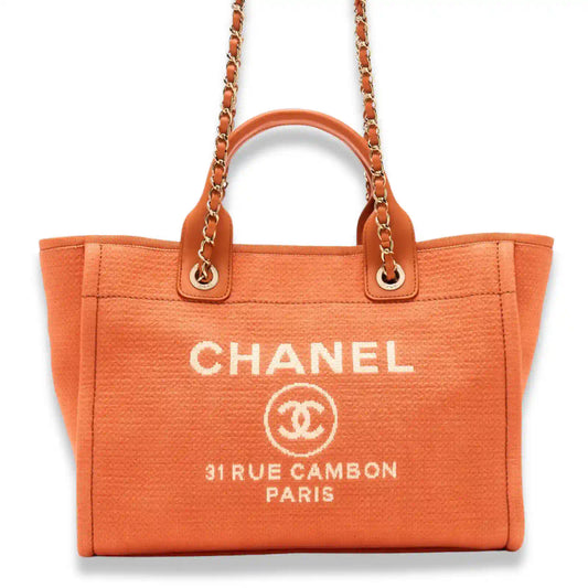 CHANEL ORANGE DEAUVILLE BAG