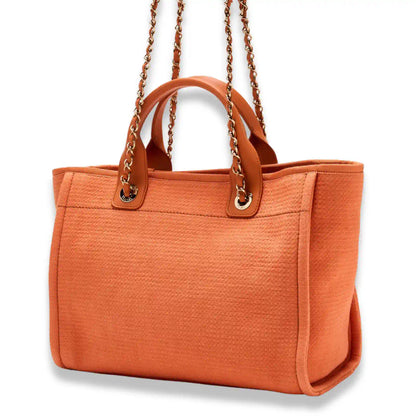 CHANEL ORANGE DEAUVILLE BAG
