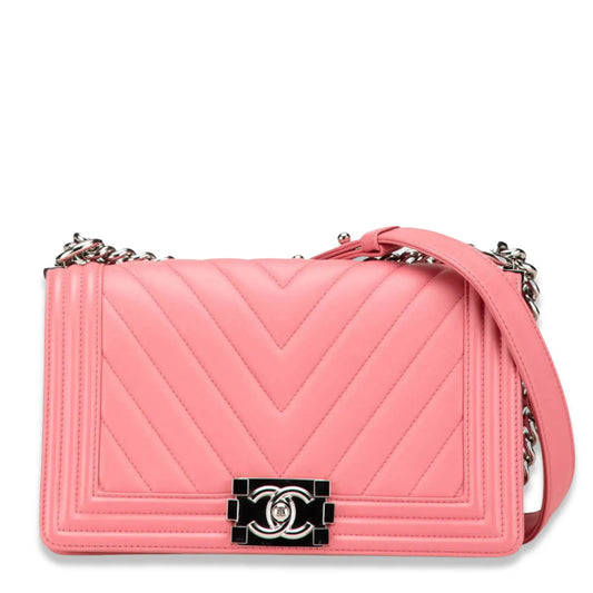 CHANEL PINK MEDIUM BOY FLAP BAG