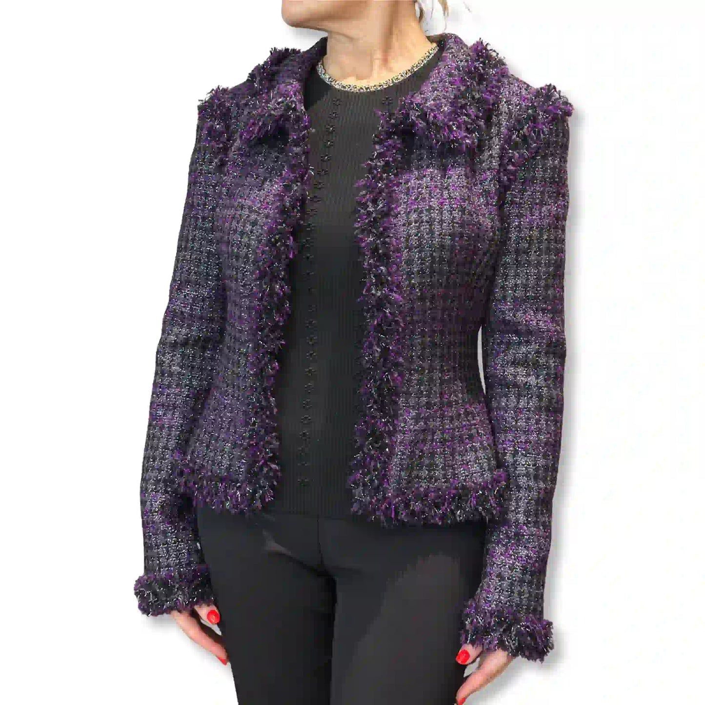 CHANEL PURPLE TWEED BLAZER