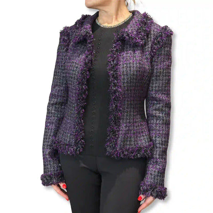 CHANEL PURPLE TWEED BLAZER
