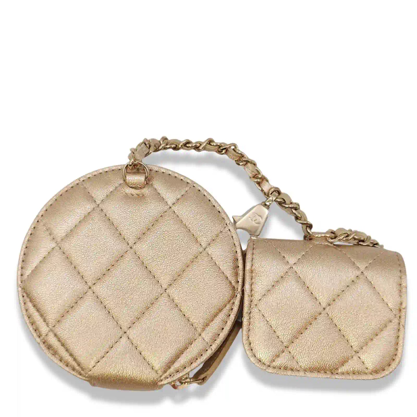 CHANEL GOLD QUILTED DUO