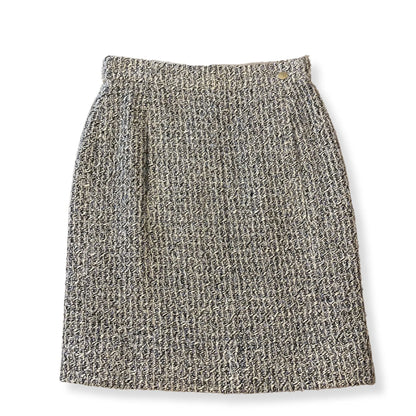 CHANEL TWEED BLUE MIDI SKIRT