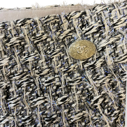 CHANEL TWEED BLUE MIDI SKIRT