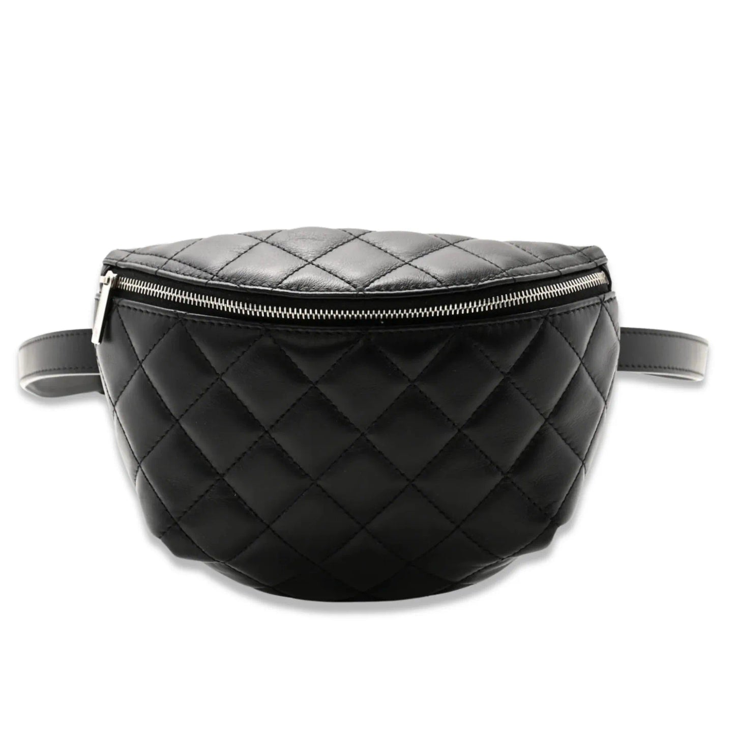 CHANEL WAIST QUILTED BLACK BAG