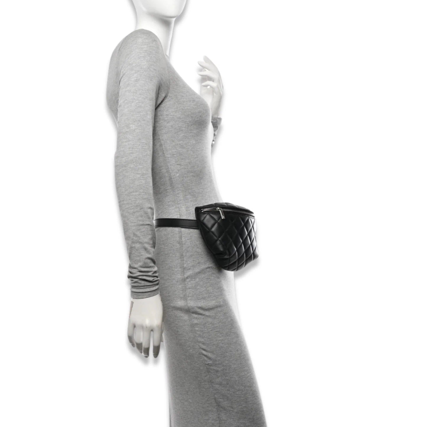 CHANEL WAIST QUILTED BLACK BAG