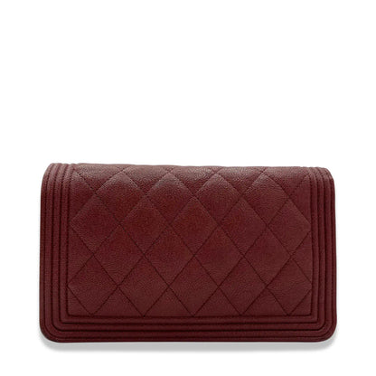 CHANEL RED WALLET ON CHAIN BAG
