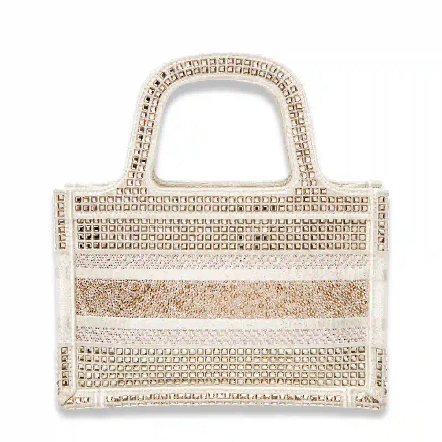 DIOR CRYSTAL, METALLIC & SILVER JACQUARD BOOK MINI BAG