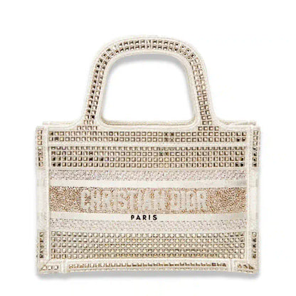 DIOR CRYSTAL, METALLIC & SILVER JACQUARD BOOK MINI BAG