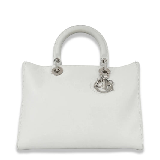 DIOR WHITE LARGE DIORISSIMO TOTE BAG