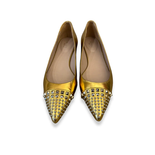GUCCI GOLD LEATHER BALLET FLATS
