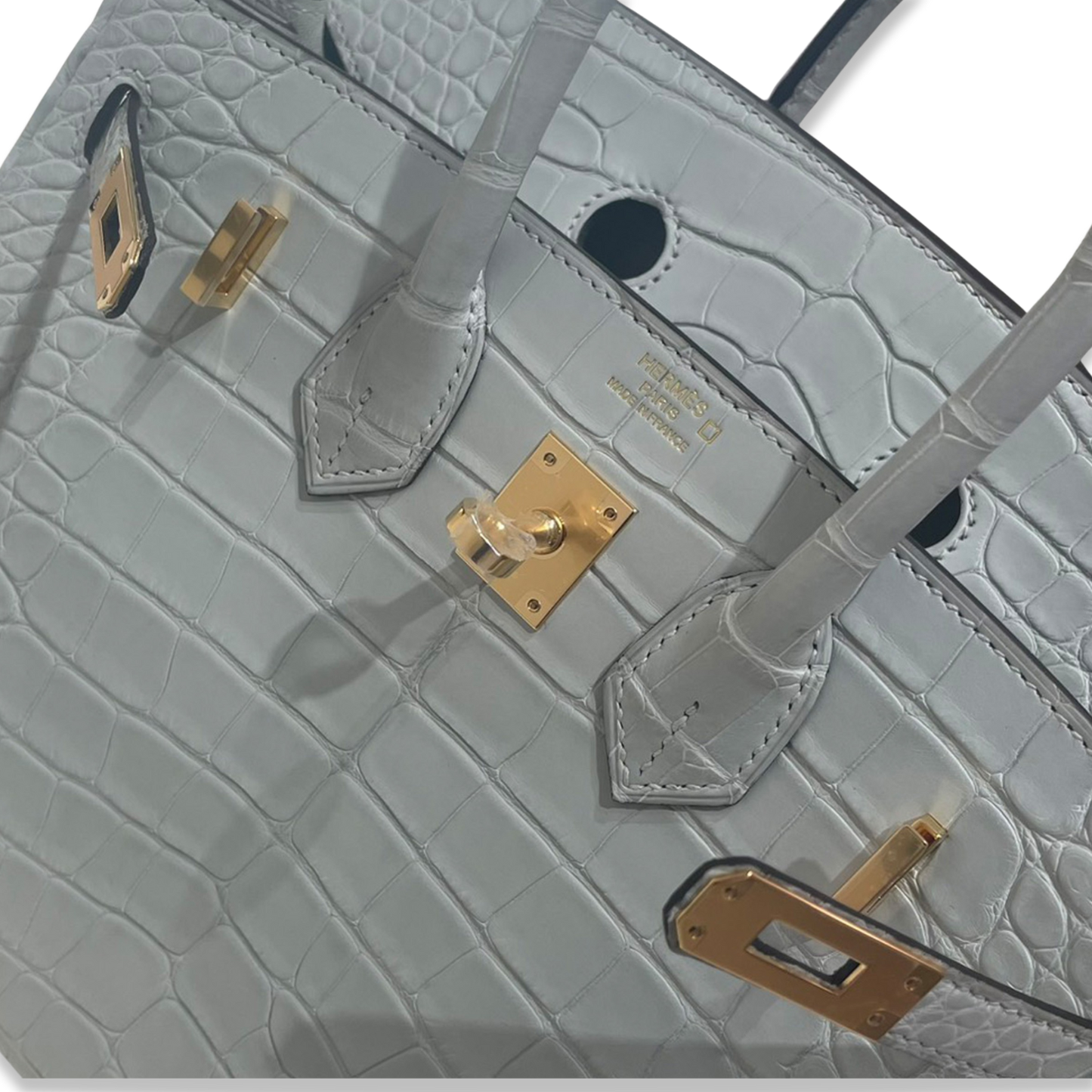 HERMÈS BIRKIN 25 GRIS NEVE MATTE ALLIGATOR BAG