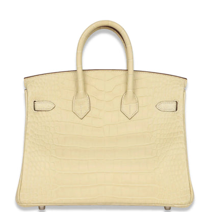 HERMÈS BIRKIN 25 VANILLE MATTE ALLIGATOR BAG