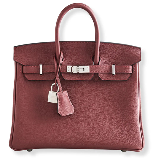 HERMÈS BIRKIN 25 ROUGE TOGO LEATHER BAG