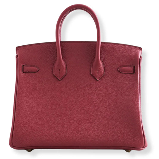 HERMÈS BIRKIN 25 RUBIS TOGO LEATHER BAG