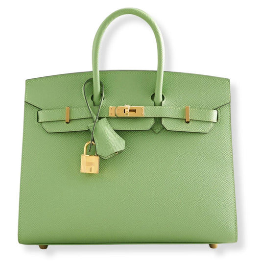 HERMÈS BIRKIN 25 VERT CRIQUET EPSOM LEATHER BAG