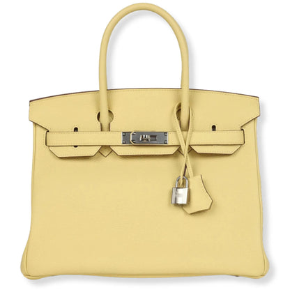 HERMÈS BIRKIN 30 JAUNE POUSSIN TOGO LEATHER BAG