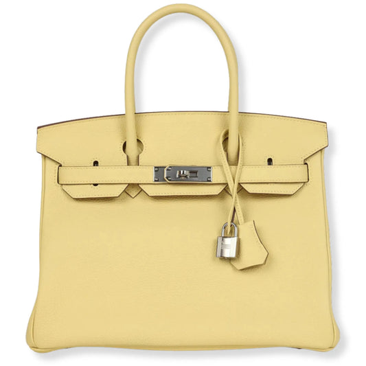 HERMÈS BIRKIN 30 JAUNE POUSSIN TOGO LEATHER BAG
