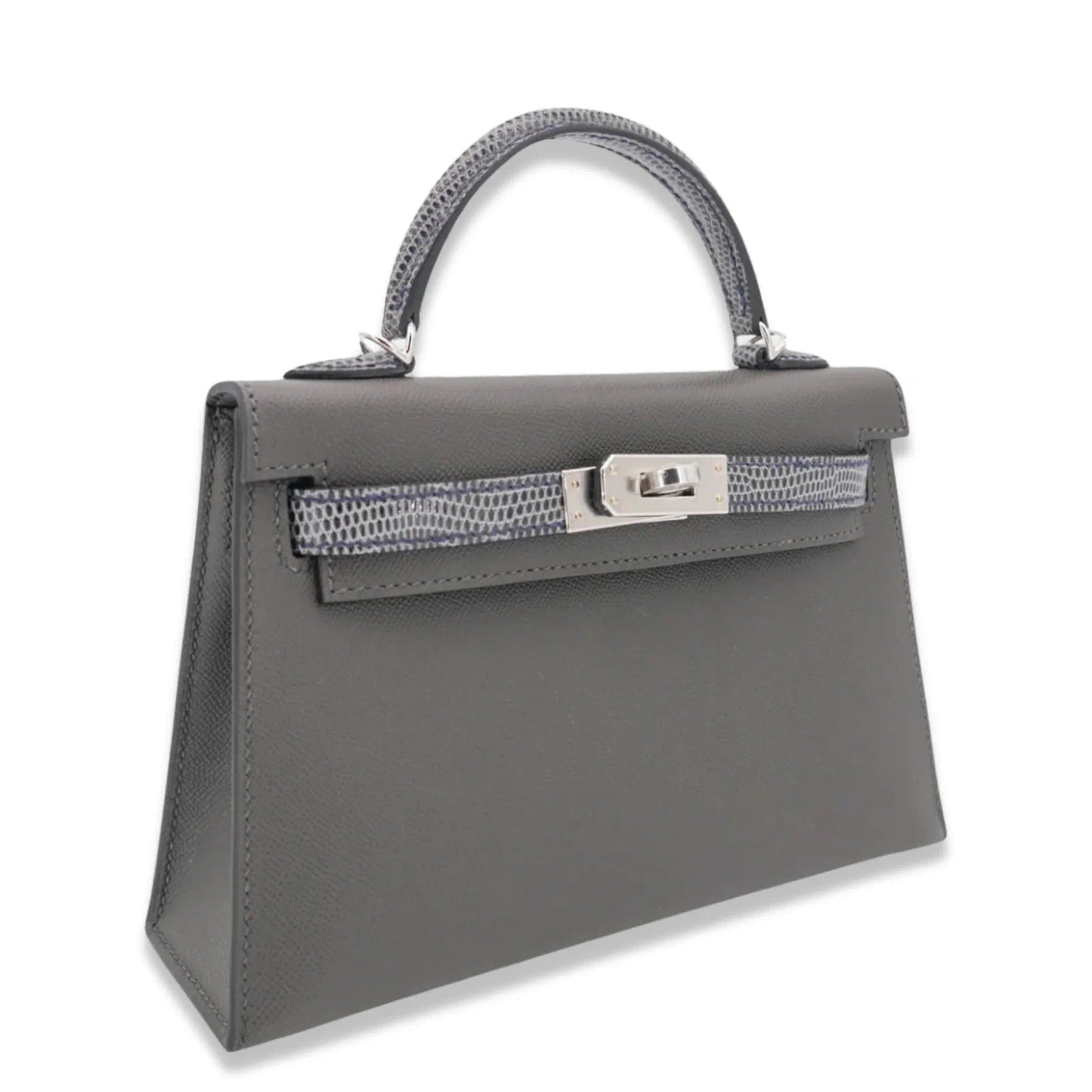 HERMÈS MINI KELLY GRAPHITE MADAME LEATHER BAG