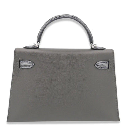 HERMÈS MINI KELLY GRAPHITE MADAME LEATHER BAG