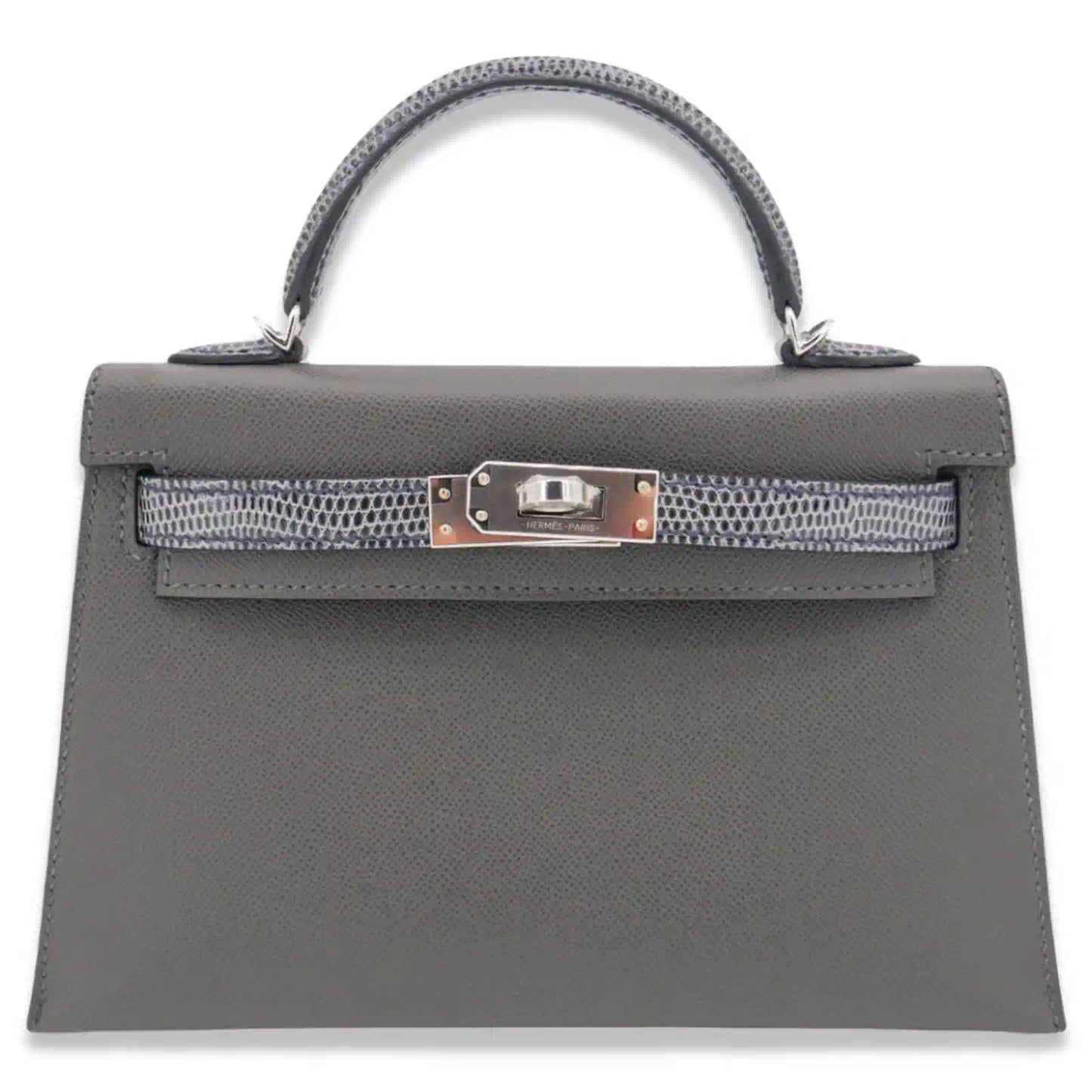 HERMÈS MINI KELLY GRAPHITE MADAME LEATHER BAG