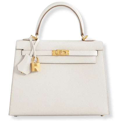HERMÈS KELLY 25 GRIS PALE EPSOM LEATHER BAG