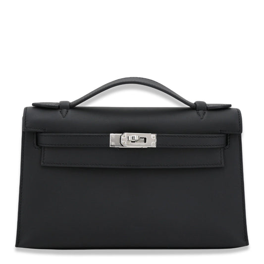 HERMÈS KELLY NOIR SWIFT POCHETTE BAG