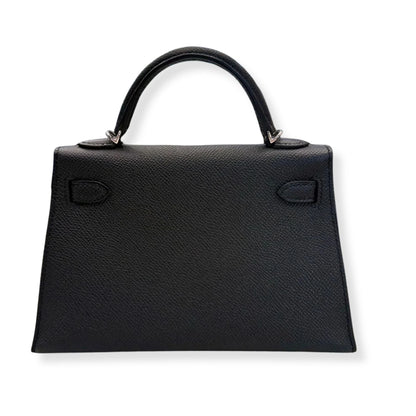 HERMÈS MINI KELLY BLACK EPSOM LEATHER BAG