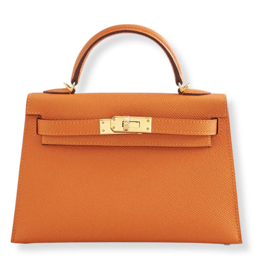 HERMÈS MINI KELLY ORANGE EPSOM LEATHER BAG