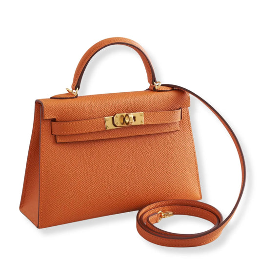 HERMÈS MINI KELLY ORANGE EPSOM LEATHER BAG