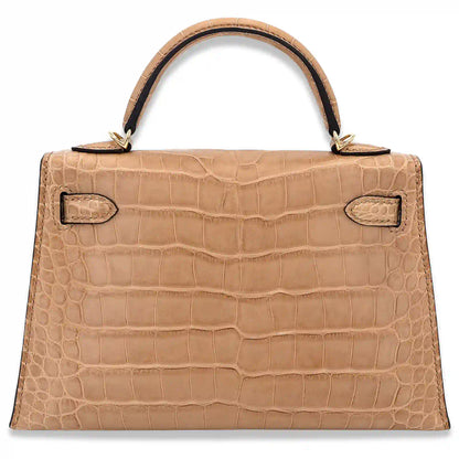 HERMÈS MINI KELLY CHAI ALLIGATOR LEATHER BAG