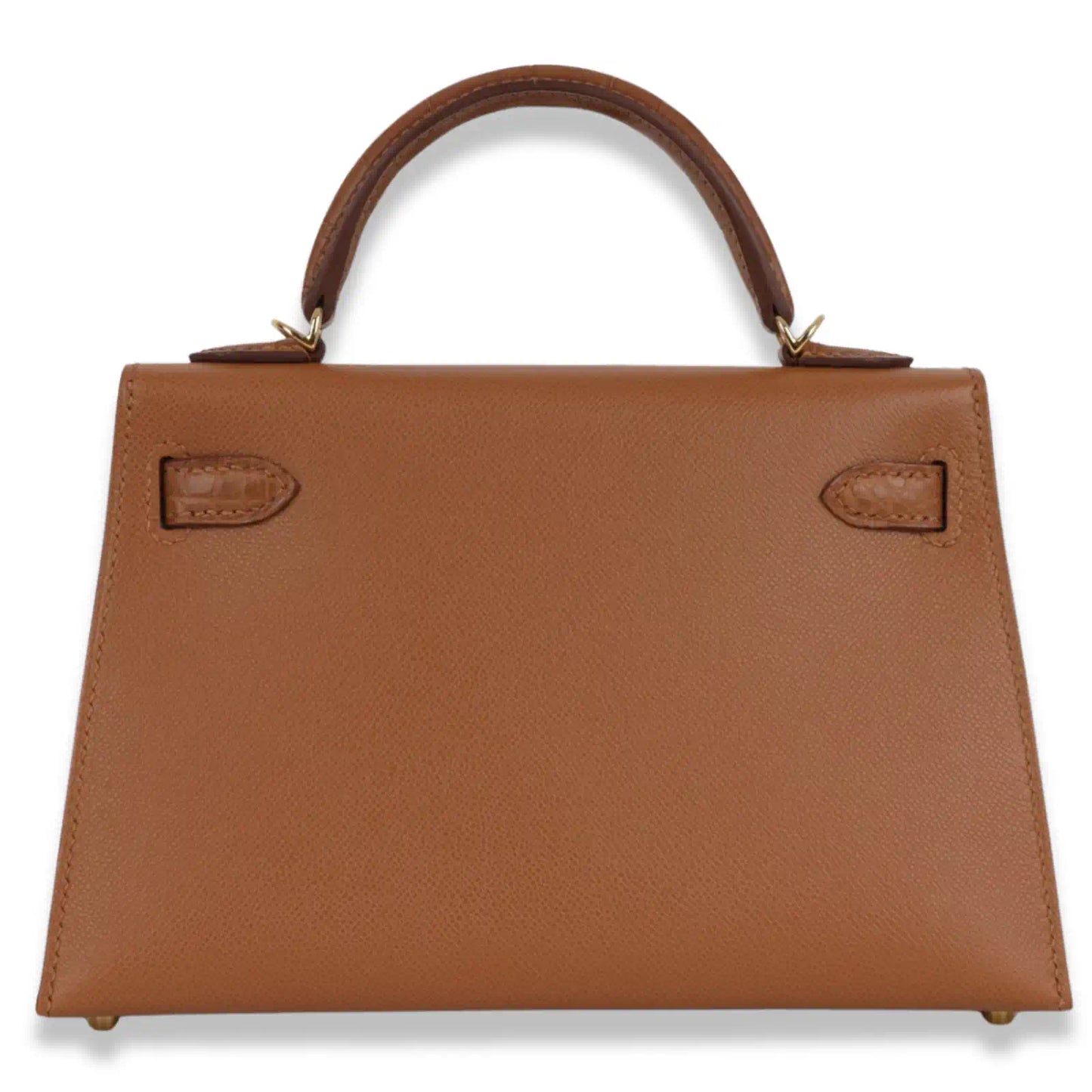 HERMÈS MINI KELLY GOLD ALLIGATOR LEATHER BAG