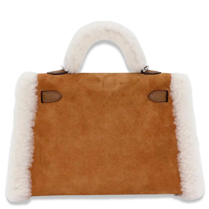 HERMÈS MINI KELLY TEDDY ECRU CALFSKIN BAG