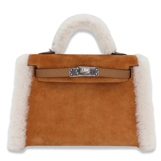 HERMÈS MINI KELLY TEDDY ECRU CALFSKIN BAG