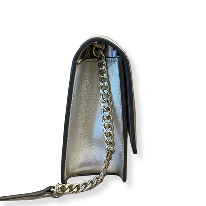 JIMMY CHOO KALINA SILVER CROSS BODY BAG