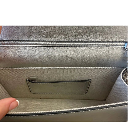 JIMMY CHOO KALINA SILVER CROSS BODY BAG
