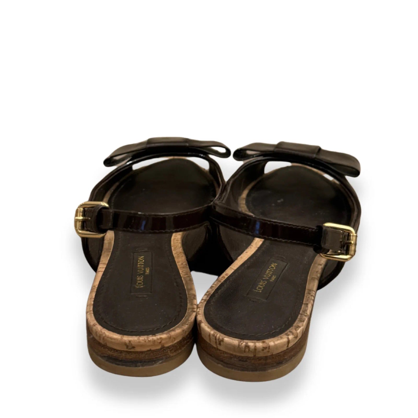 LOUIS VUITTON MONOGRAM BOW SLINGBACK WEDGES