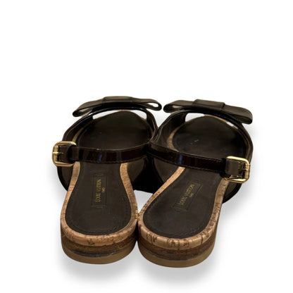 LOUIS VUITTON MONOGRAM BOW SLINGBACK WEDGES