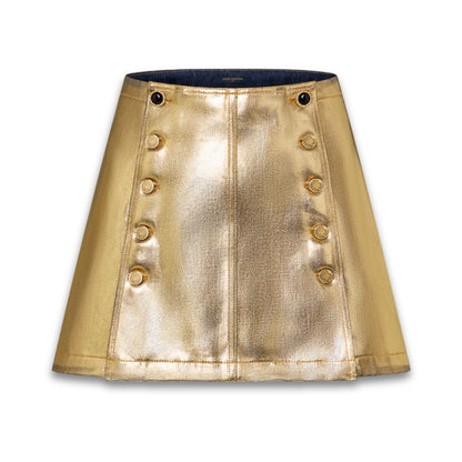 LOUIS VUITTON GOLDEN LEATHER SKIRT