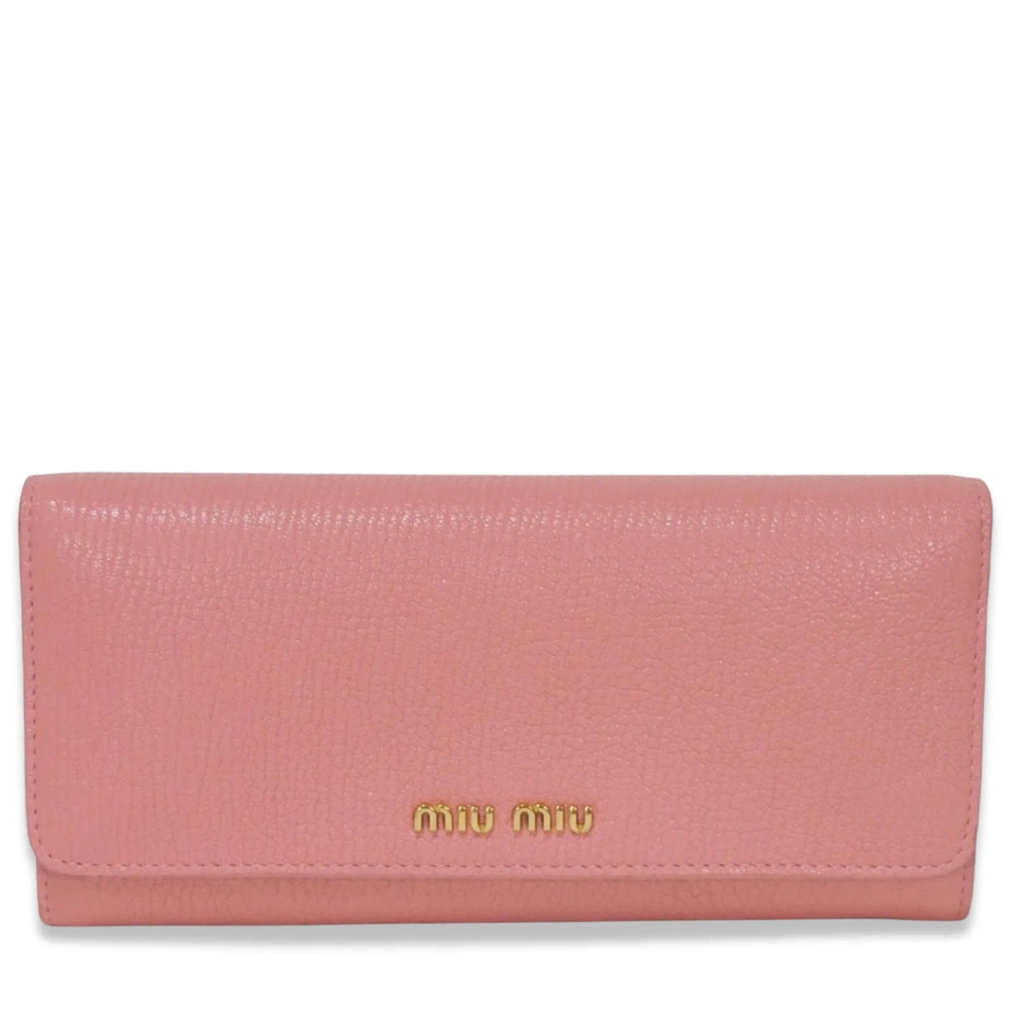 MIU MIU PINK LOGO FLAP WALLET