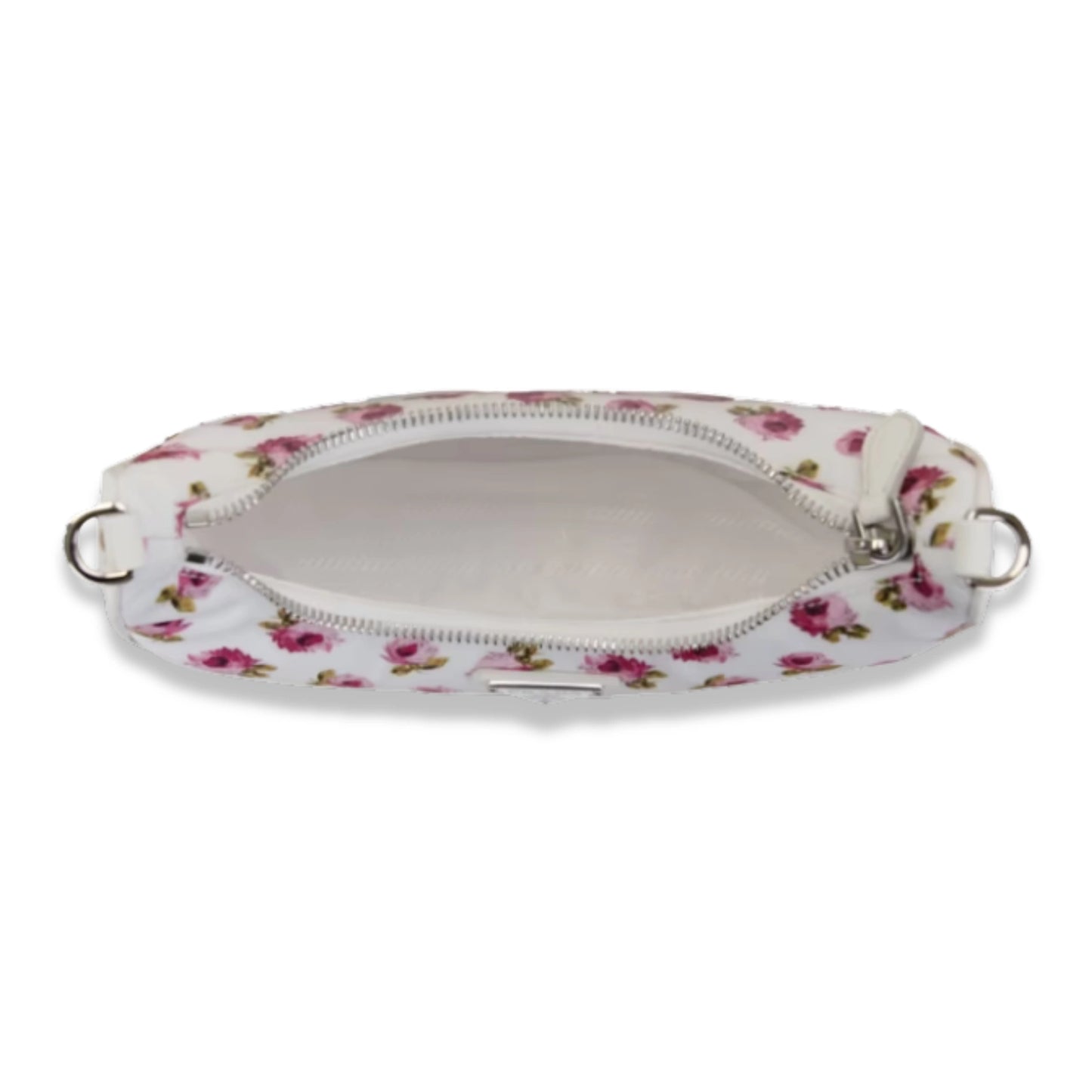 PRADA HOBO TESSUTO MINI PINK AND WHITE FLOWER BAG